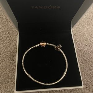 Pandora Moments Heart Clasp Snake Chain Bracelet